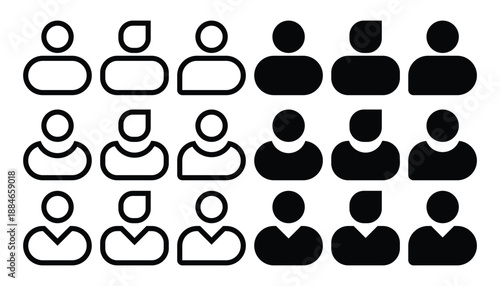 Set of people icon vector. User symbol design suitable for web and graphic design 
