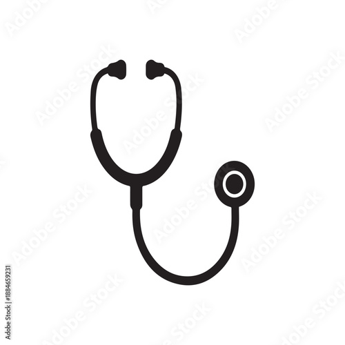 Red medical stethoscope isolated on a white background, a professional diagnostic instrument for cardiology, healthcare, and monitoring heartbeat or pulse in a clinical hospital setting
