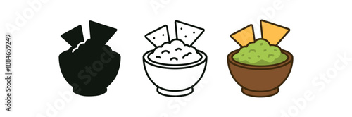 international food Mexican guacamole bowl with chips