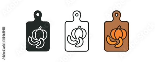 seasonal kitchen autumn cutting board with pumpkin slices