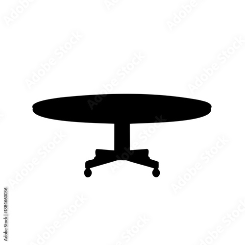 Modern round conference table Vector, illustration
