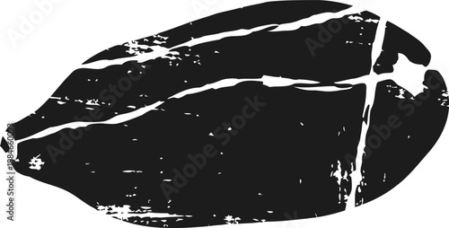 Sunflower seed silhouette, detailed single black seed, organic snack and natural food concept