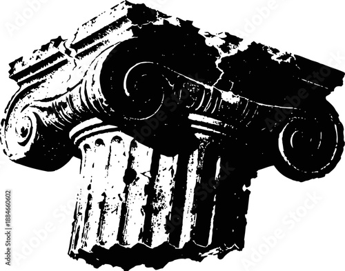 ionic column capital with volutes classical ancient greek architecture detail