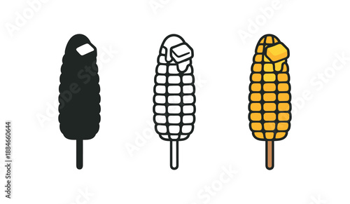 street food corn on stick with butter