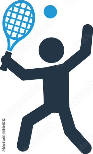 Person playing tennis with racket and ball in action