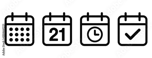 Calendar Icon collection. Set of calendar symbols. Meeting Deadlines icon. Time management .Appointment schedule flat icon icon