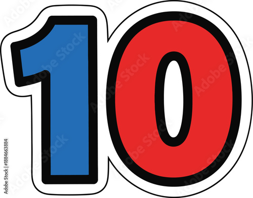 Number 10 isolated on transparent background