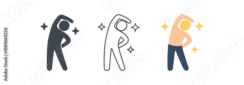 self care simple stretching figure with sparkles