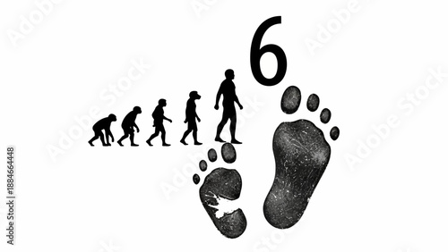 Human Evolution Footprint - Concept of Progress and Development