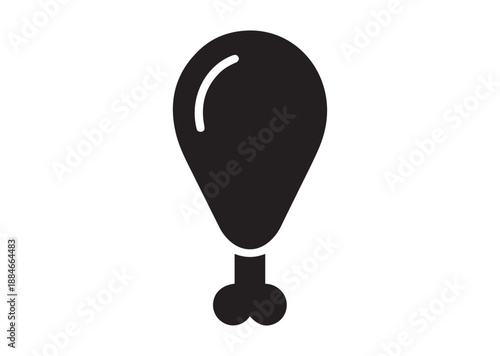 Chicken leg Icon, Editable Solid Vector Illustration