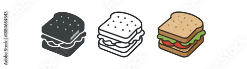 healthy food whole grain sandwich with lettuce and tomato