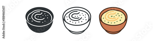 healthy food hummus bowl drizzled with oil and herbs