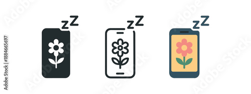 digital detox phone sleep mode with flower symbol blooming