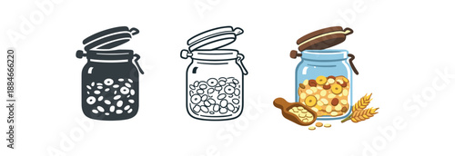 zero waste food refill jar with oatmeal and cereal