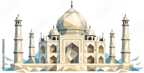 Geometric Taj Mahal Illustration.