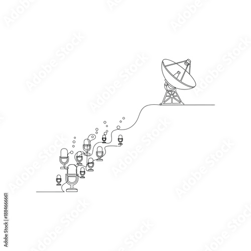 Communication Network And Satellite Dish Connection