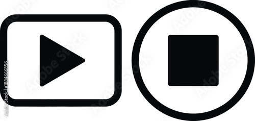 Play and stop button icons for media control