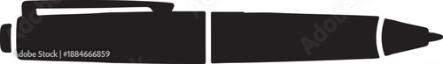 Simple black pen silhouette on white background