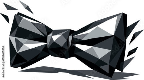 Modern Bow Tie Vector. Low-poly vector illustration of a modern bow tie symbolizing fashion, events, and stylish identity,
