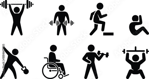 Various fitness activities illustrated