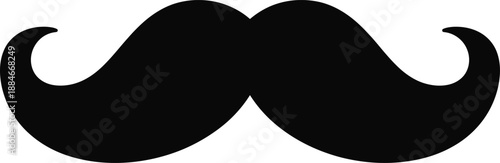 Classic black mustache icon on white background