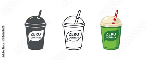 zero contain plastic free takeaway cup with straw