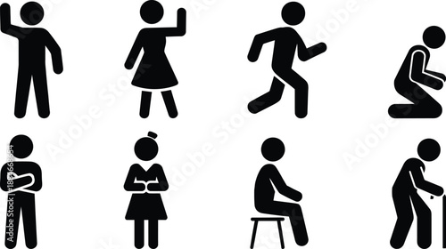 Different human postures and actions
