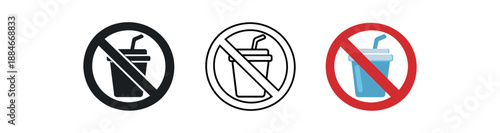 zero contain no disposable cup simple badge crossed