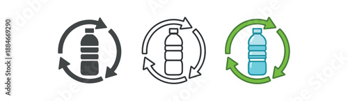 zero contain refill and reuse bottle logo with arrow circle