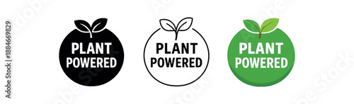 zero contain plant powered label with small sprout and text