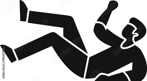 Happy person celebrating success or achievement, lying on a white background