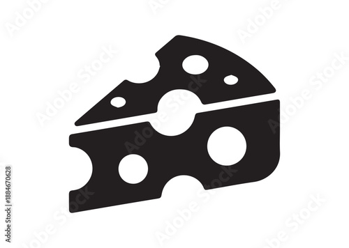 Cheese Icon, Editable Solid Vector Illustration