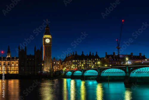 Big Ben and Westminster Bridge at Night