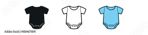 baby onesie clothing icon on light background. newborn romper with buttons. infant clothing symbol. form clearly readable