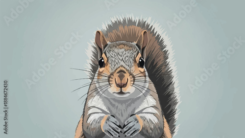 Close up digital illustration of a squirrel looking directly at the viewer