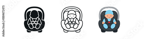 newborn icon on light background. infant secured for hospital discharge. baby safety symbol. shape clearly readable