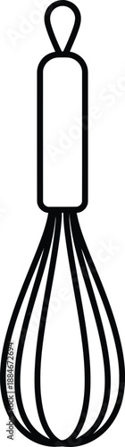 Simple line drawing of a whisk
