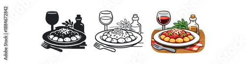 cozy dinner plate of gnocchi sauce herbs grated cheese cozy table