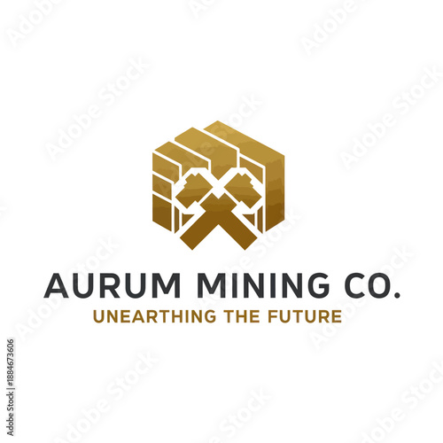 Aurum Mining Co Logo Design Element.