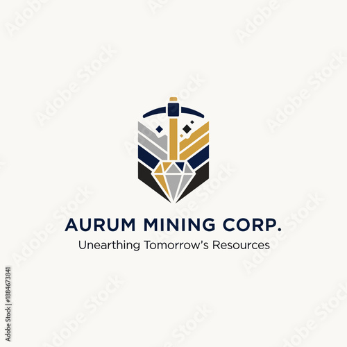 Aurum Mining Corp Logo Design Element.