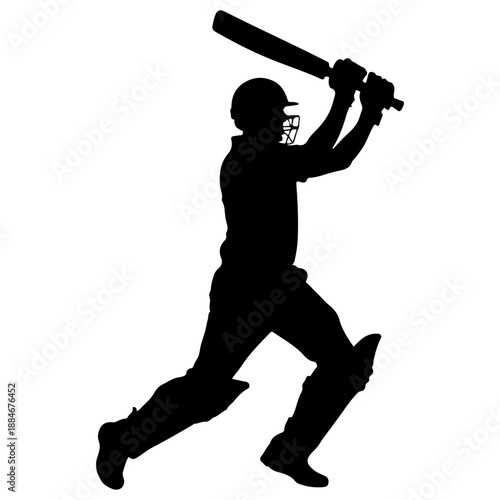 cricket player batting silhouette