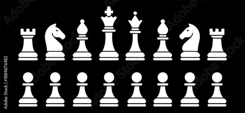 set of chess pieces icon
