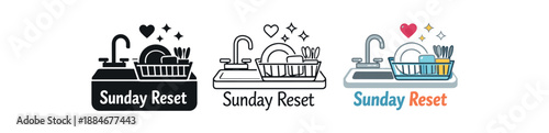 weekly reset sink empty dishes dry rack sunday reset