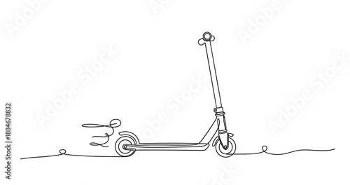 Minimalistic line art of a scooter with motion lines. No editable strokes