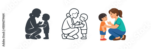 mindful parenting parent kneeling to child height gentle communication