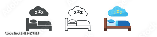 sleep hygiene bed icon cloud above calm minimalist relaxation