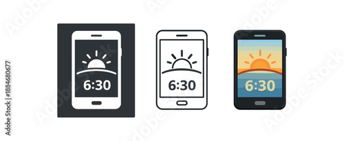 digital wellness phone displaying sunrise timer soft morning start