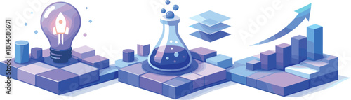 Digital Progress Landscape. Digital progress landscape expressed via modular platforms enabling continuous experimentation and