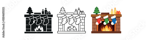 holidays cozy fireplace stockings family christmas mood