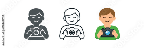 digital wellness person smiling holding camera not phone mindful